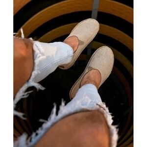 VIBAe VIBA Zuma Linen Mule Sand dollar Shoe Flats Unisex US Mens 13 Handmade